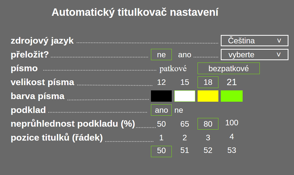 Domc automatick titulkova