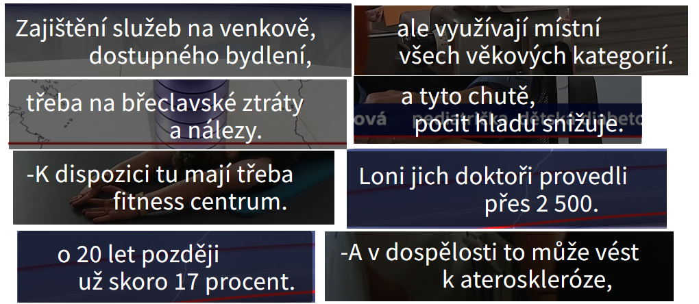 špatně zarovnané titulky na iVysílání České televize